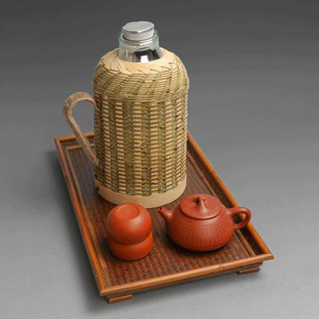 Artisan Woven Bamboo Thermos Flask