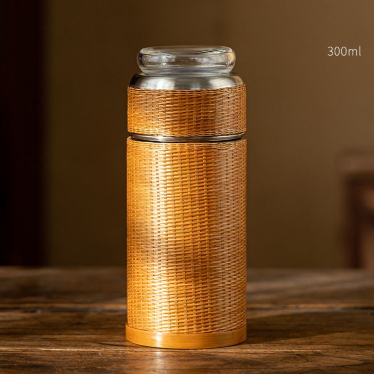 Natural Bamboo Woven Beverage Caddy