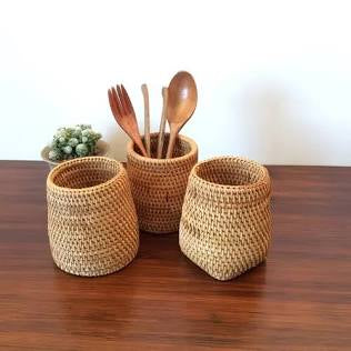 Handmade bamboo woven holder