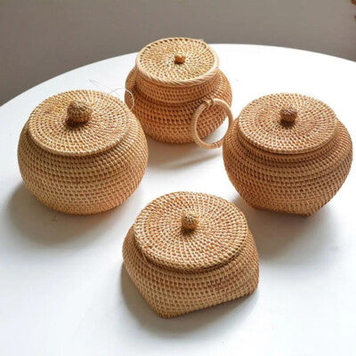 Handcrafted bamboo woven storage