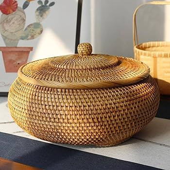 Handcrafted bamboo woven storage