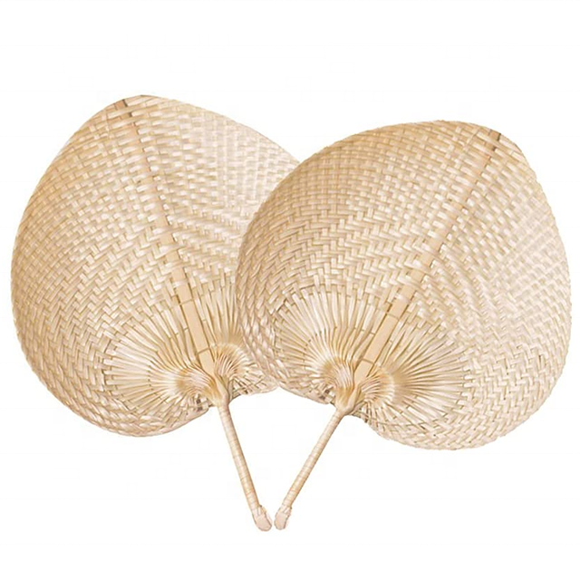 Bamboo Woven Heart Fan