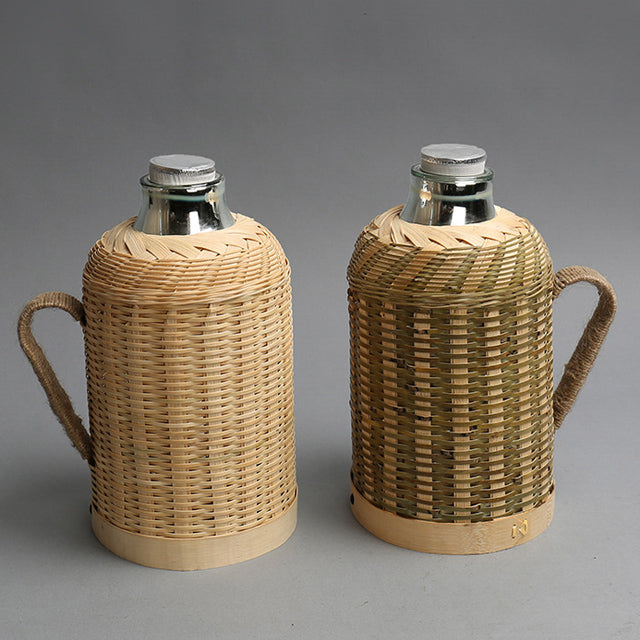 Artisan Woven Bamboo Thermos Flask