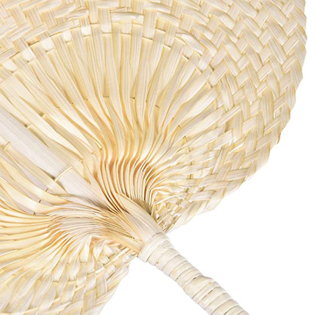 Bamboo Woven Heart Fan